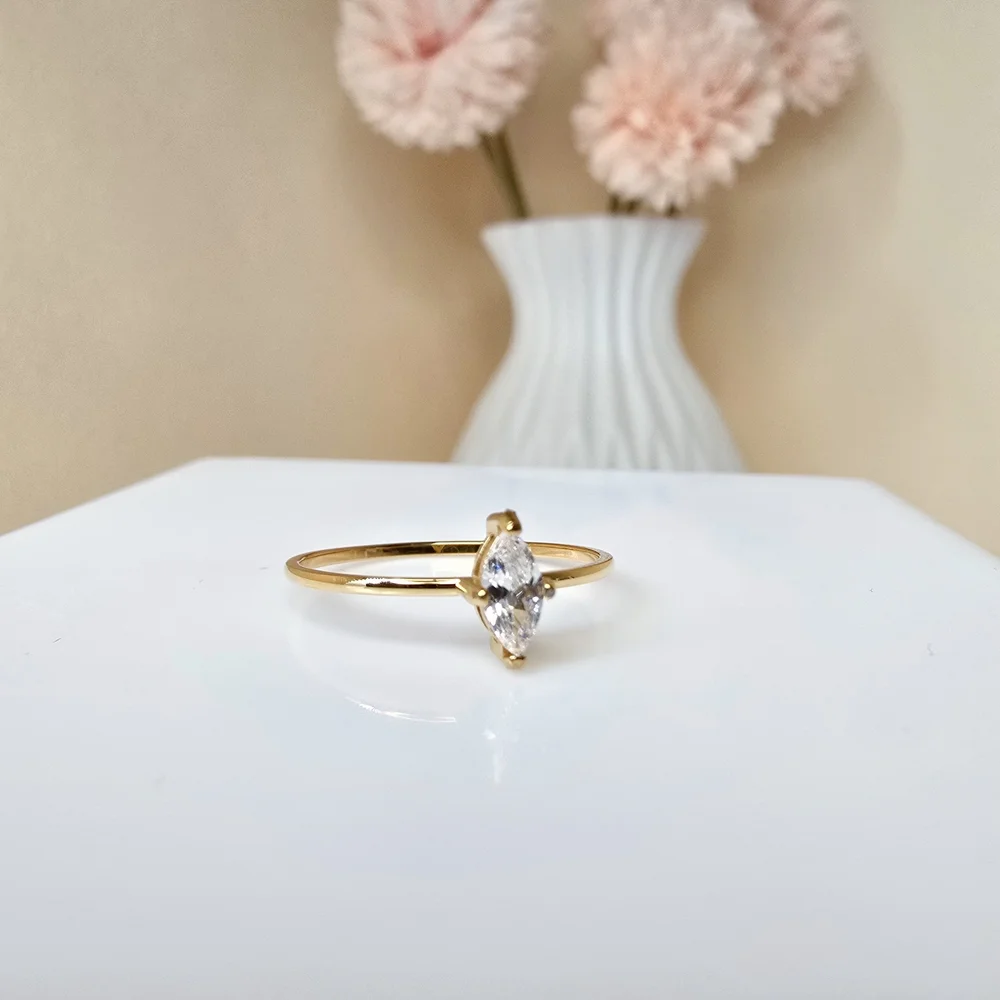 🏷NEW‎ Dainty 18K Gold-plated Marquise Ring